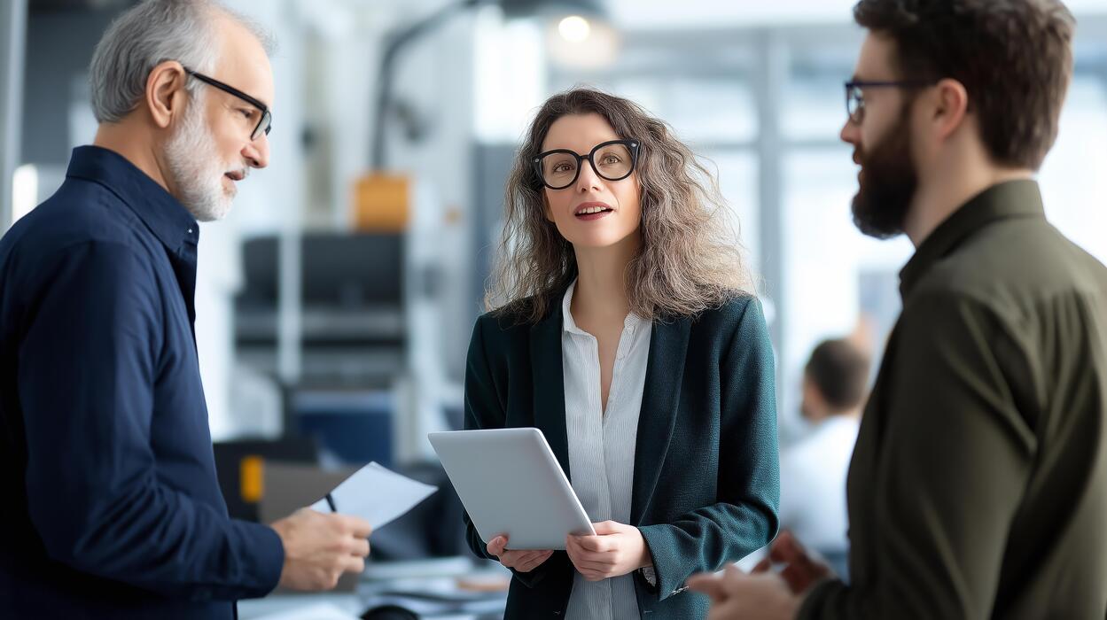 group-of-professionals-engaged-in-discussion-in-a-modern-office-environment-with-one-woman-holding-a-tablet-showcasing-collaboration-and-teamwork-in-a-corporate-setting-free-photo